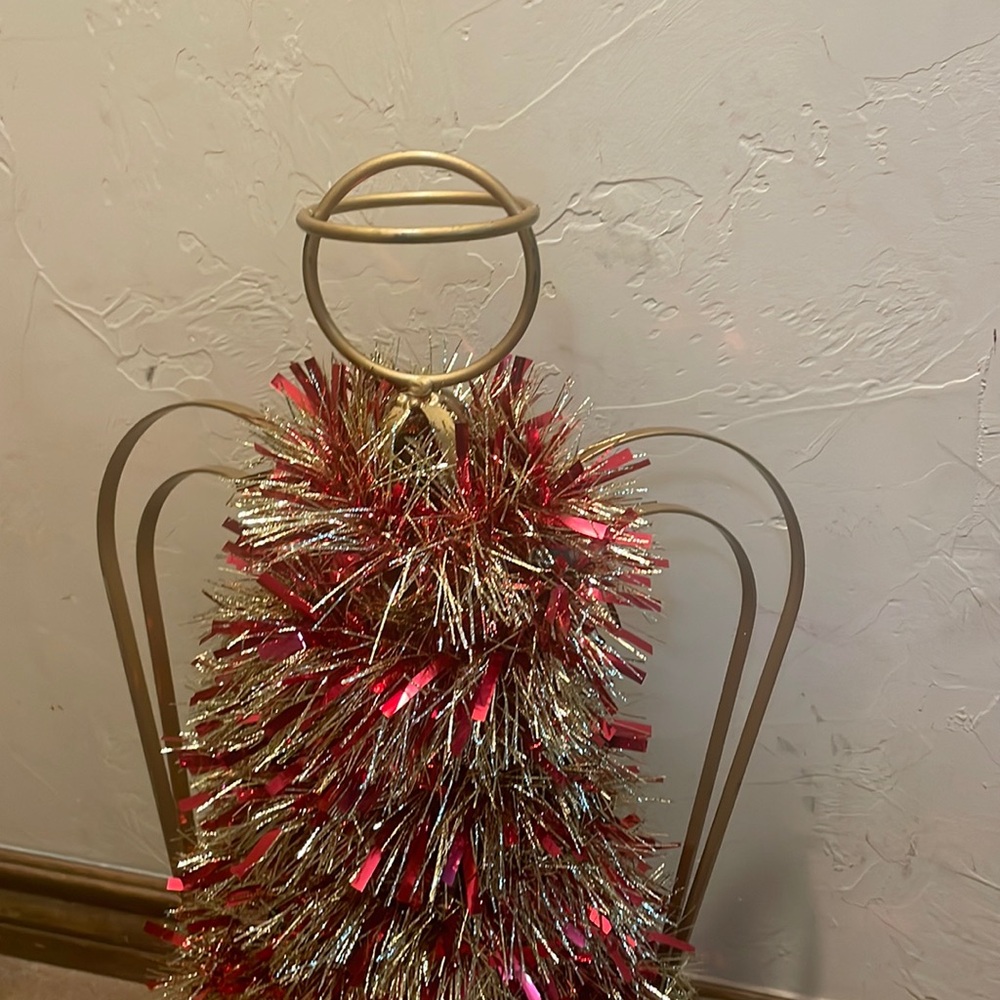 Vintage Handmade pink Angel Lit tinsel Christmas Tree - Picture 5 of 9